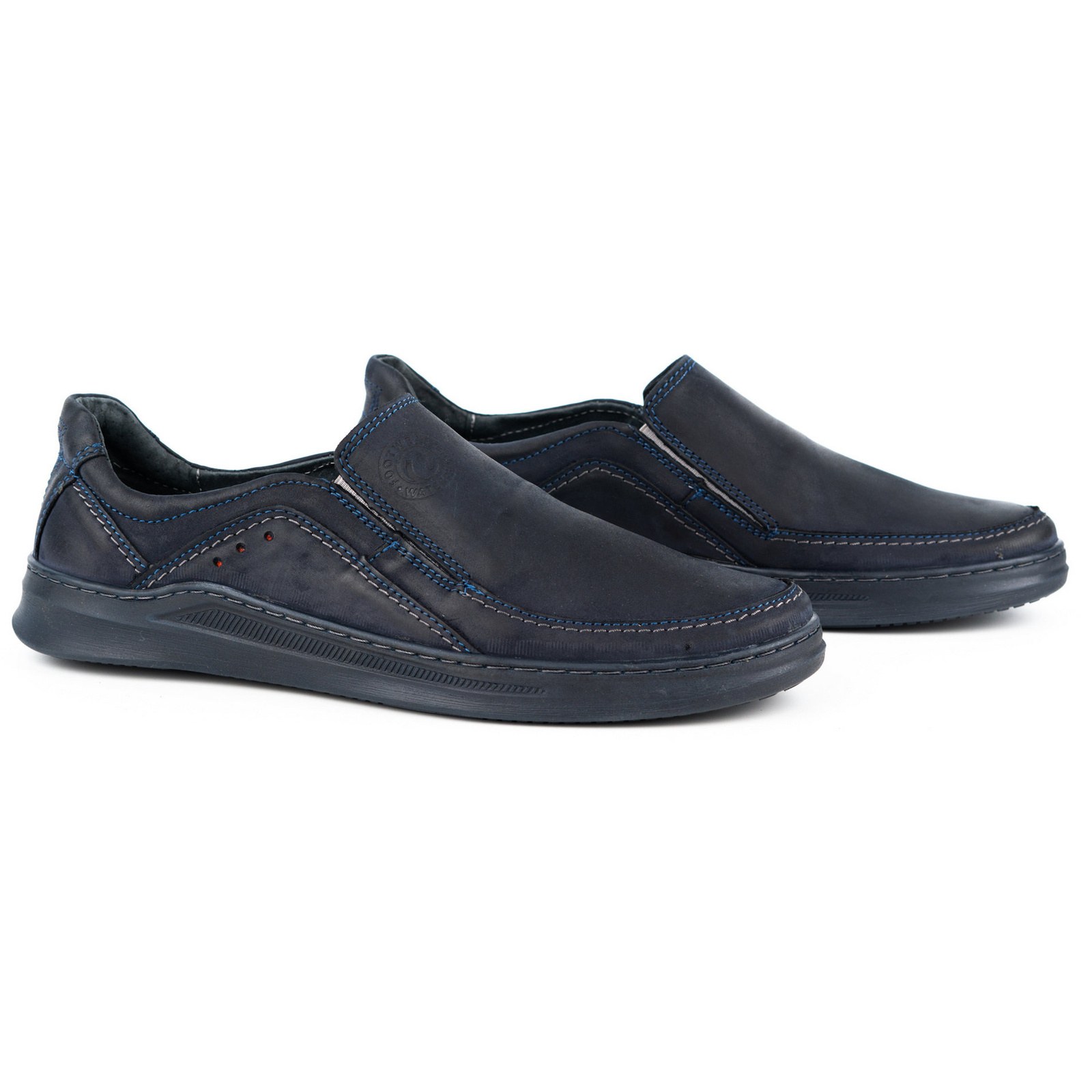 Buty M Skie Wsuwane Sk Rzane Slip On Gt Granatowe Buty Olivier