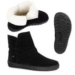 BAREFOOT dámské zimní boty Olivier Harper z černé kůže, zateplené merino vlnou