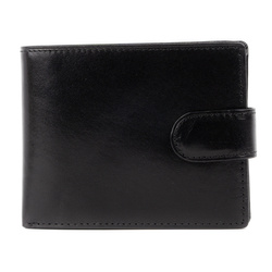 Portfel skórzany męski skóra Czarny na zatrzask