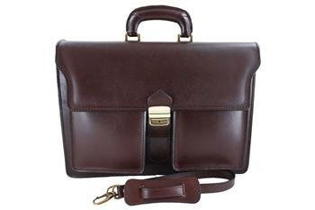 Pánská aktovka - pravá kůže - tmavě hnědá