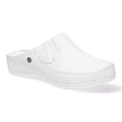 Dámské kožené žabky Pollonus white 5-0624-007