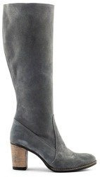 Olivier dámské kožené boty na vysokém podpatku šedé