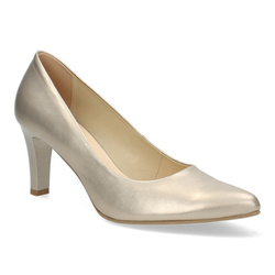 Kožené lodičky Kordel se zlatým jehlovým podpatkem 2678