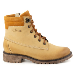 Dámské kožené boty zateplené zimní boty 365BB sand