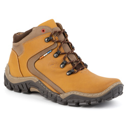 Pánské kotníkové kožené trekové boty 129 Yellow