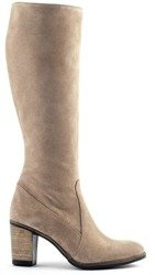 Olivier dámské kožené kozačky na vysokém podpatku béžové barvy