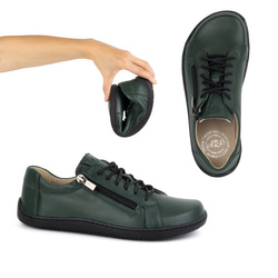 Dámská minimalistická kožená obuv barefoot model 1243 zelená