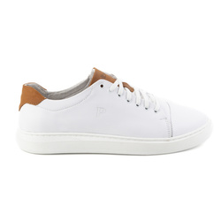 Pánská kožená obuv 2109 bílá s hnědou