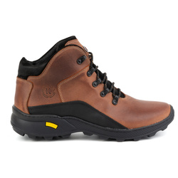 Pánské zimní kožené boty 903K brick