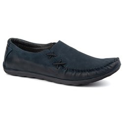 Pánské kožené nazouvací mokasíny 306KZ navy blue
