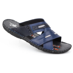 Pánské kožené žabky 201/N navy blue