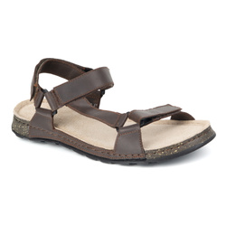 WASAK 0243W pánské kožené sandály hnědé barvy