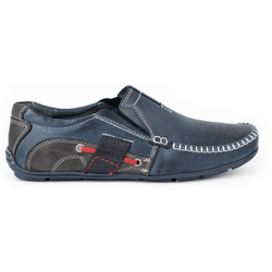 Pánské kožené mokasíny 834 navy blue