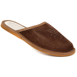 Pánské pantofle kožené highlander pantofle 38 hnědé
