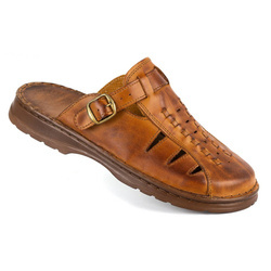 Pánské kožené žabky 801 brown