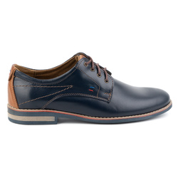Pánská elegantní kožená obuv 825K navy blue