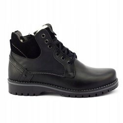 Pánské zimní kožené boty 885 černé