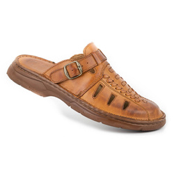Pánské kožené žabky 806 brown s polstrovanou stélkou