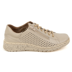 Dámské prolamované kožené tenisky 0720PW beige