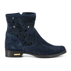 Pohodlné kožené prolamované boty Alice navy blue