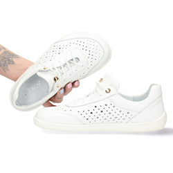 Pollonus Dámské kožené polobotky White Verona+ Perforation Barefoot 5-1769-002