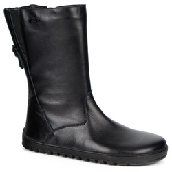 Barefoot Vivian kožené polobotky zimní podrážka nulová kapka černá tvář