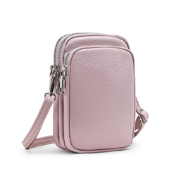 malé kabelkové pouzdro stříbrné kování pudrově růžové AK87 