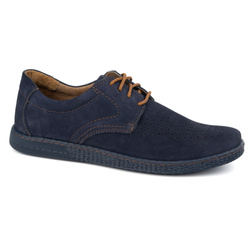 Ležérní pánská kožená obuv 933/L/2 navy blue