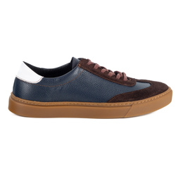 Pánské kožené mokasíny 297 navy blue