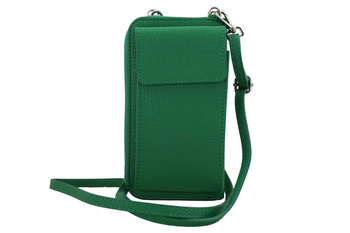 Peněženka / pouzdro na telefon z přírodní kůže - světle zelená