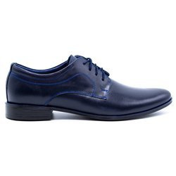 Pánská společenská kožená obuv 108 navy blue