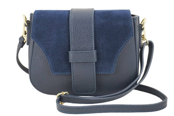 Kabelka se semišovou klopou - Námořnická modř