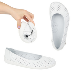 BAREFOOT Dámské minimalistické prolamované lodičky 1771POL bílé 