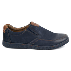Ležérní pánská kožená obuv 854/2 navy blue