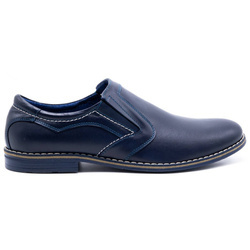 Elegantní pánská kožená obuv 283LU navy blue