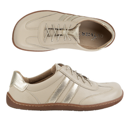 BAREFOOT dámské kožené minimalistické boty 1287 beige sneakers