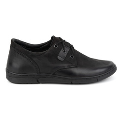 CASUAL pánské šněrovací kožené boty 237KZ + 5 cm černé