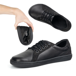 Pánské barefoot minimalistické kožené boty 909J černé