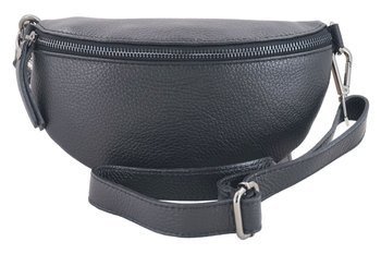 Kožený sáček pro mládež / ledvinka - černý