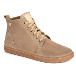 Dámské kožené zimní boty barefoot Z-B04 beige