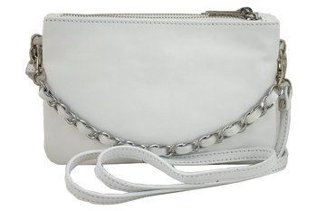 Módní italská kožená poštovní taška - bílá