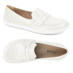 BAREFOOT Elegantní dámské minimalistické kožené mokasíny 1280 ecru