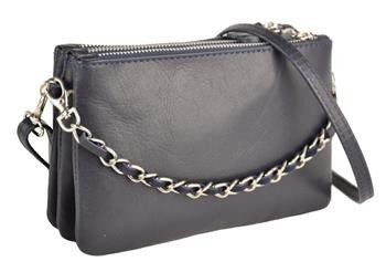 Módní italská kožená poštovní taška - námořnická modř