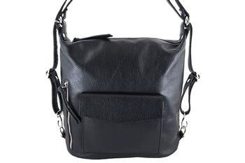 Kabelka - Kožený batoh Barberini's - Černá