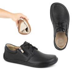 Dámská kožená minimalistická obuv barefoot 1244 černá