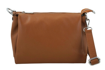 Univerzální italská kožená kabelka - světle hnědá