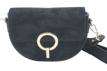 Módní kožená společenská kabelka - černá