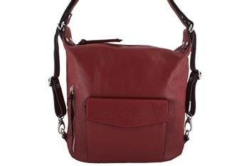 Kabelka - Kožený batoh Barberini's - Červená