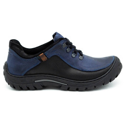 Pánské trekové boty kožené 917K navy blue