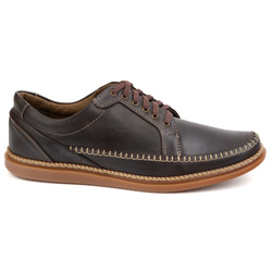 Pánská ležérní kožená obuv Model 313GT dark brown